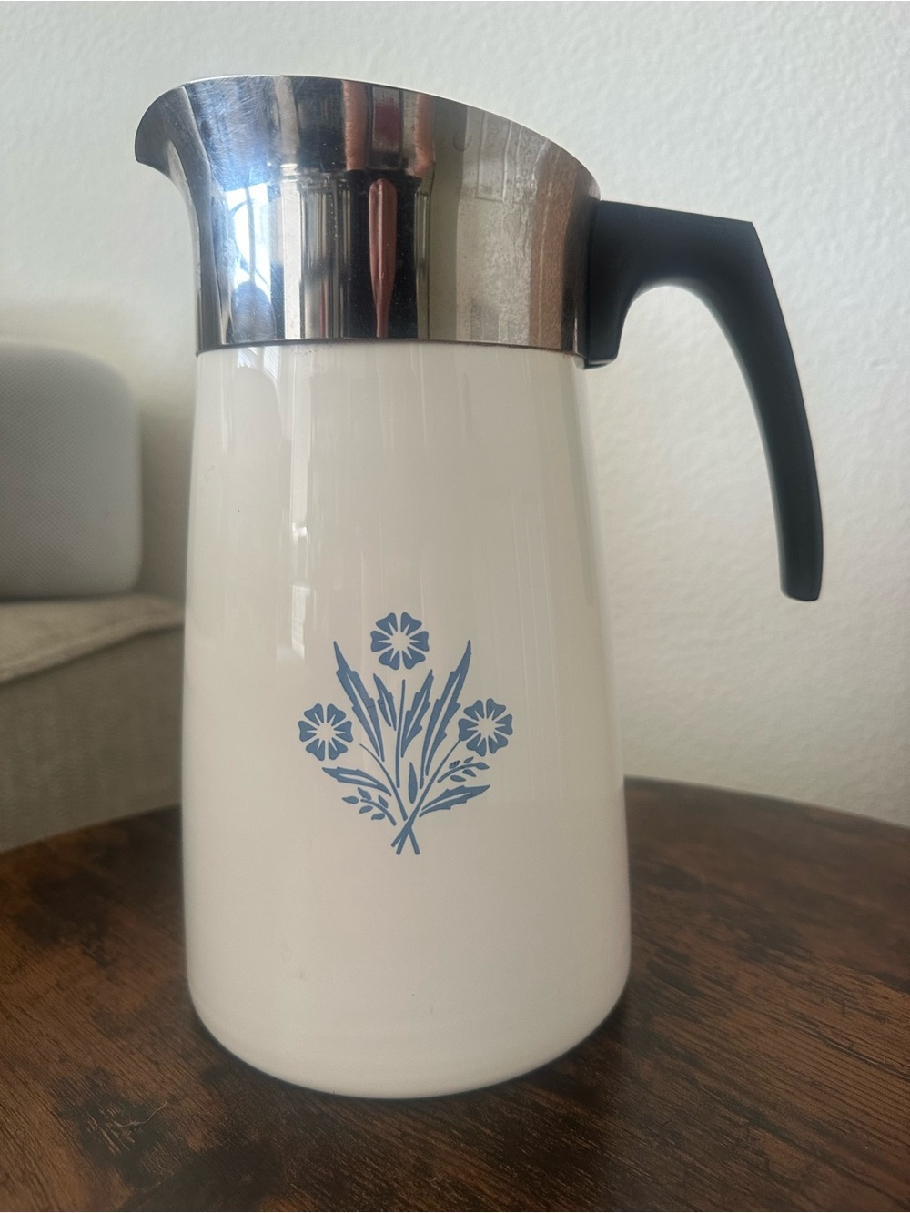 Vintage blue cornflower corningware percolator 9 cup coffee pot